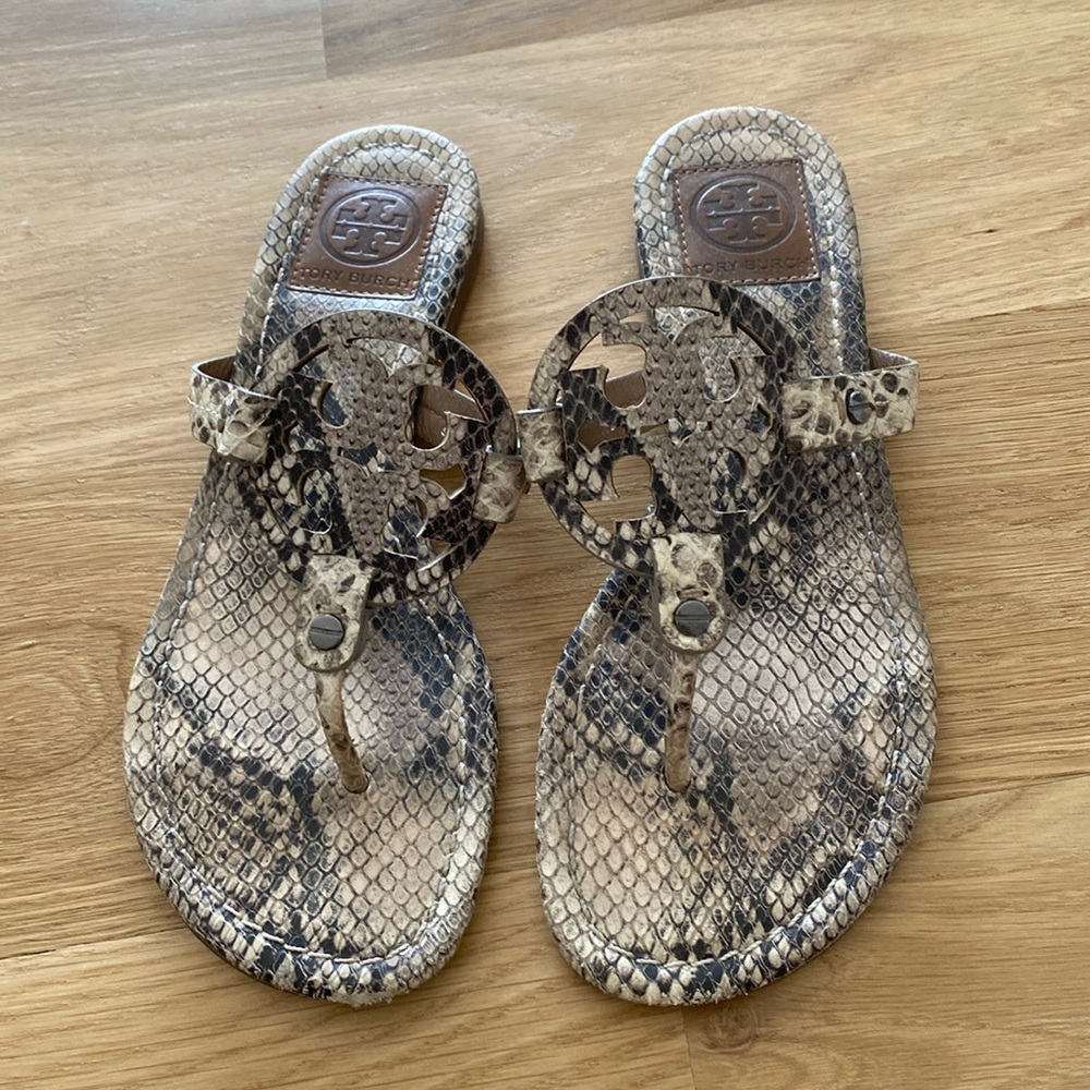 Tory Burch snakeskin leather sandals